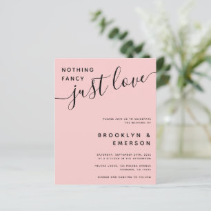 Budget Nothing Fancy Just Love Wedding Invitation