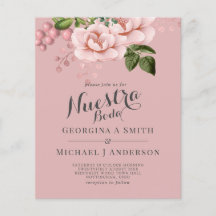 BUDGET Nuestra Boda Invitacion - Blush Pink Roses