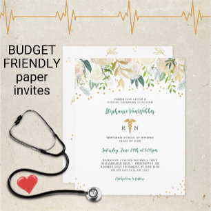 Budget Nurse Pinning Graduation White Gold Floral