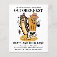 Budget Octoberfest Brats Beer Party Invitation