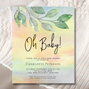 Budget Oh Baby  Baby Shower Invitation 