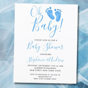 Budget Oh Baby Feet Couples Baby Shower Invitation
