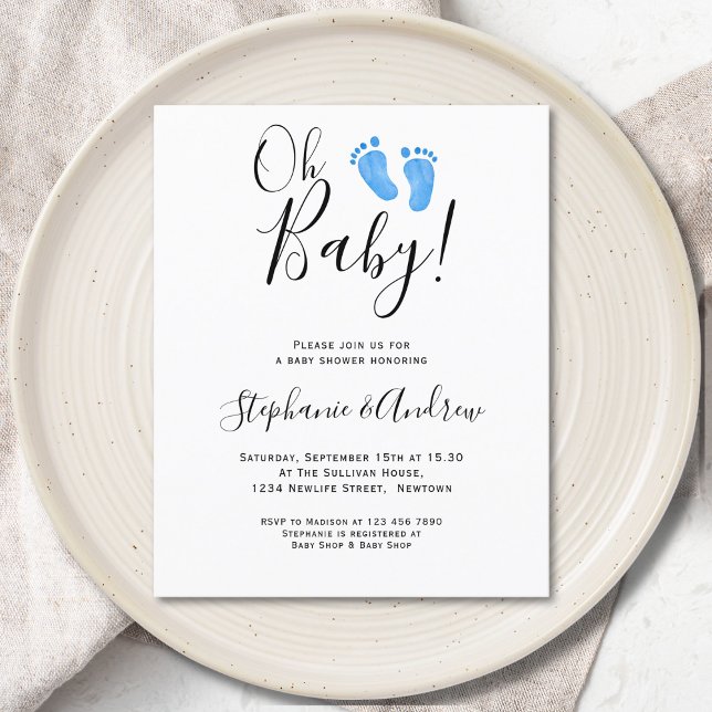 Budget Oh Baby Feet Couples Baby Shower Invitation (Creator Uploaded)