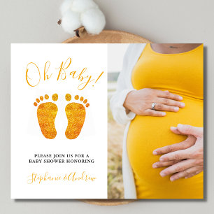 Budget Oh Baby Photo Baby Shower Invitation.
