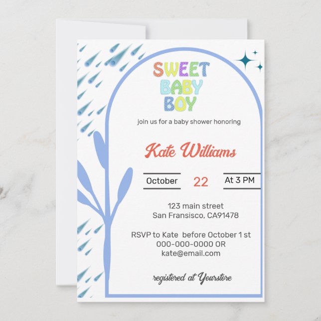 Budget Oh Boy Baby Shower Invitation (Front)