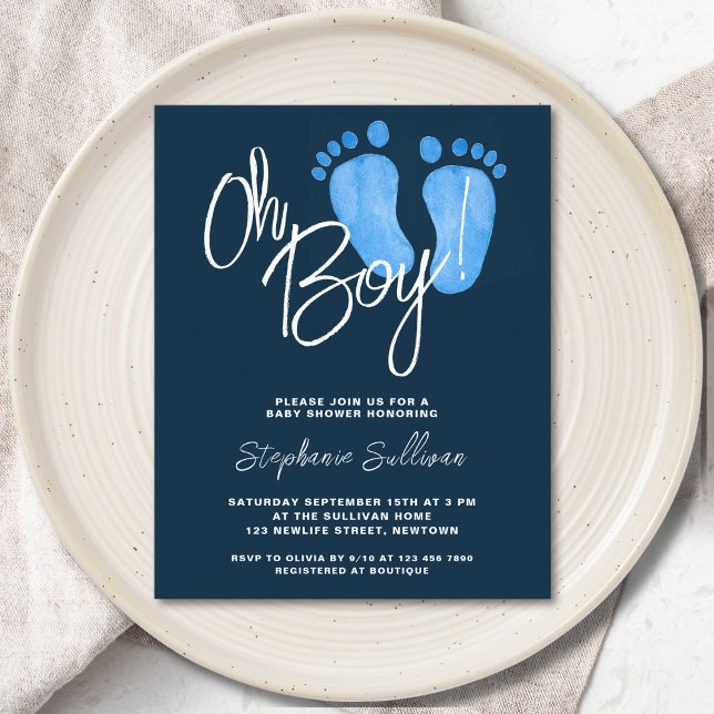 Budget Oh Boy Baby Shower Invitation (Creator Uploaded)