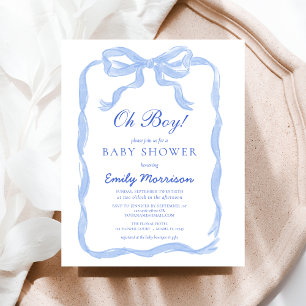 Budget Oh Boy Blue Ribbon Bow Baby Shower