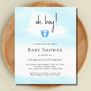 Budget Oh Boy Boy's Baby Shower Invitation