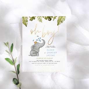 Budget Oh Boy! Elephant Yellow & Blue Baby Shower