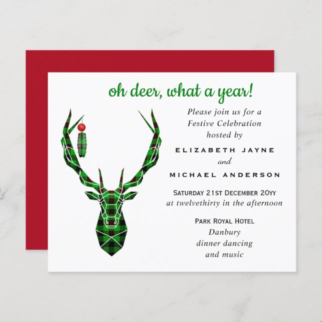 Budget Oh DEER what a year 2020 Christmas Invite (Front/Back)