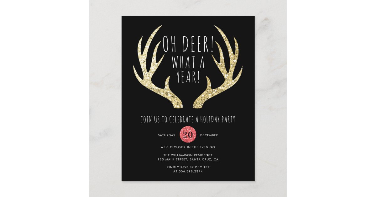 Budget Oh Deer What A Year Christmas Party | Zazzle.com.au