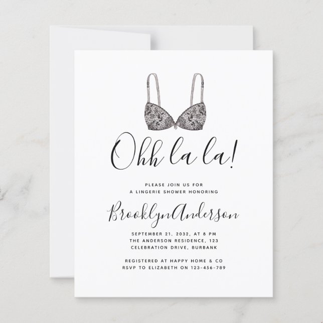 BUDGET Ohh La La Lingerie Shower Invitation (Front)