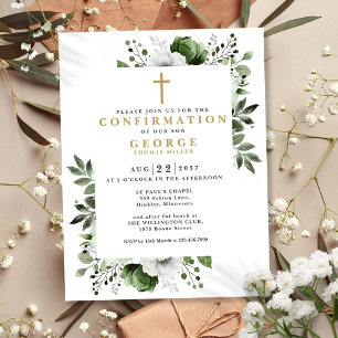 Budget Olive Green Botanical Modern Confirmation Postcard