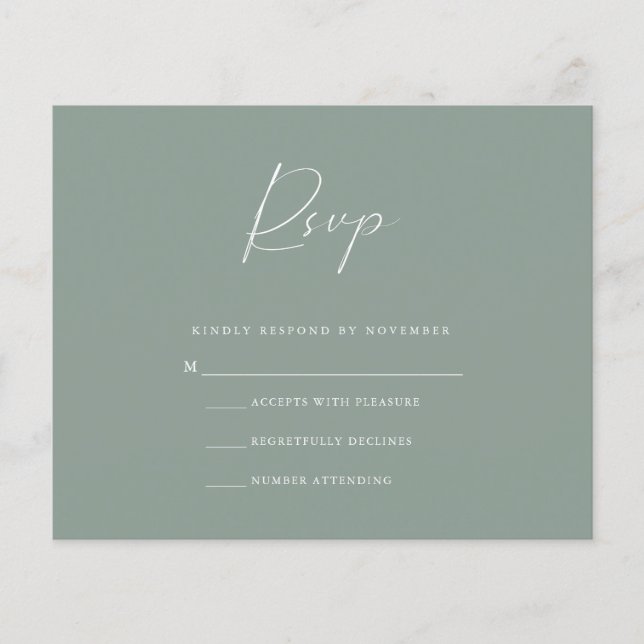 Budget Olive RSVP Card (Front)