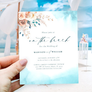 Budget On the Beach Wedding Invitation