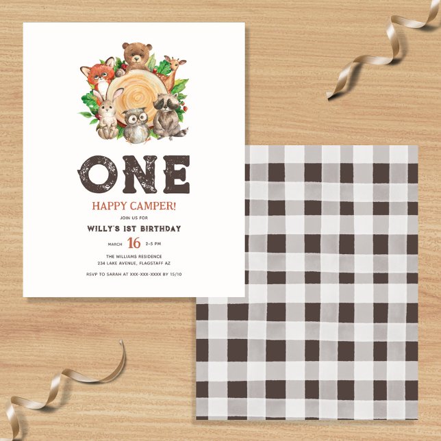 Budget One Happy Camper Bear Boy 1st Birthday (Creator Uploaded)