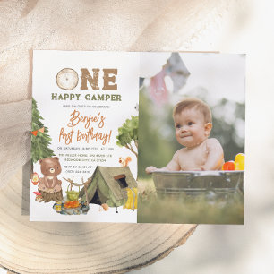 Budget One Happy Camper Photo Boy 1st Birthday