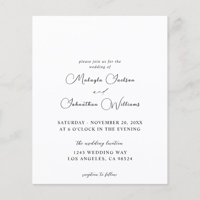 Budget One Photo Modern Vertical 9 Wedding Flyer (Front)
