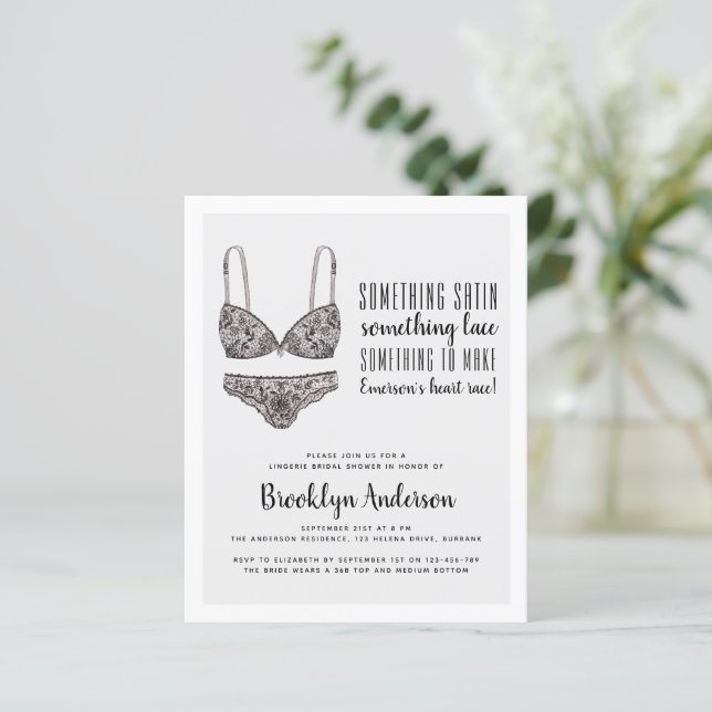 BUDGET Ooh La La Lingerie Shower Invitation (Standing Front)