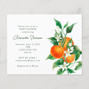 Budget Orange Fruit Cute Baby Shower Invitation