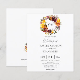 Budget Orange & Yellow Gold Fall 2 Floral Wedding