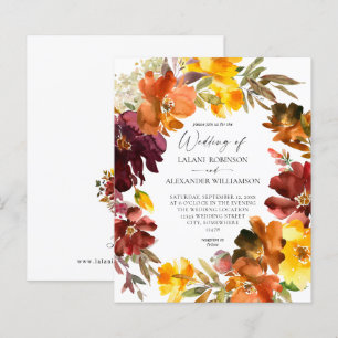 Budget Orange & Yellow Gold Fall Floral Wedding