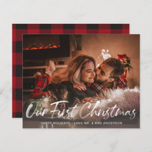 Budget Our First Christmas Buffalo Check Photo