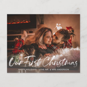 Budget Our First Christmas Buffalo Check Photo Flyer