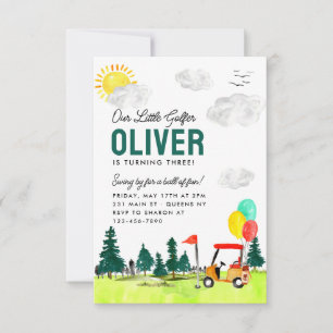 Budget Our Little Golfer Cart Club Golf Birthday Card
