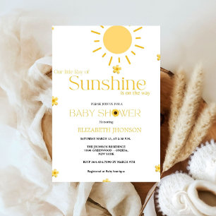 Budget our little sunshine sunflower baby shower invitation