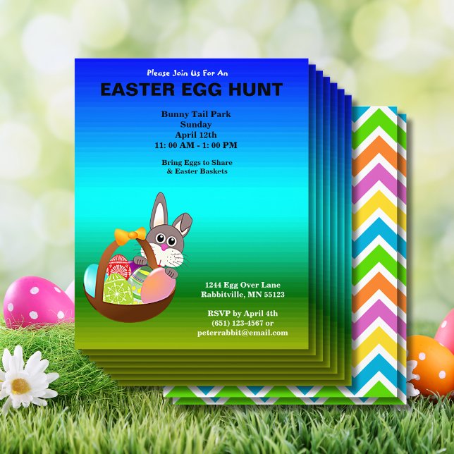 Budget Painted Eggs & Bunny Easter Egg Hunt Flyer (Budget Painted Eggs & Bunny Easter Egg Hunt Flyer)