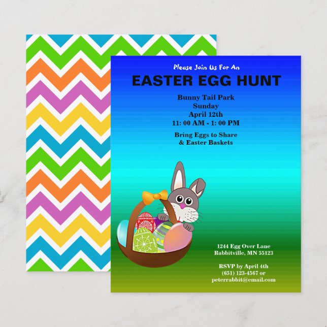 Budget Painted Eggs & Bunny Easter Egg Hunt Paper (Front/Back)