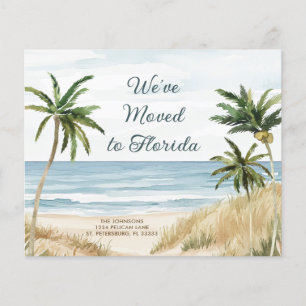 Budget Palm Trees Beach Scene Moving Announcement