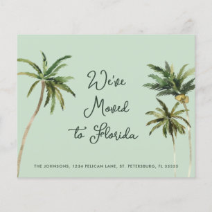 Budget Palm Trees Handwriting New Address Card