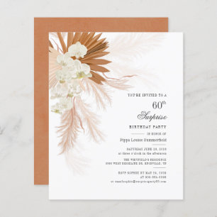 Budget Pampas Grass 60th Birthday Party Invitation