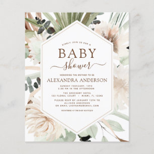 Budget Pampas Grass Baby Shower Boho Eucalyptus Flyer