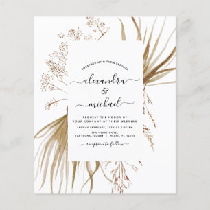 Budget Pampas Grass Bohemian Boho Wedding Flyer