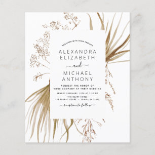 Budget Pampas Grass Bohemian Boho Wedding Flyer
