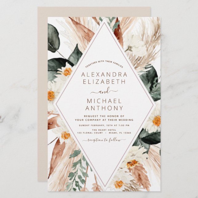 Budget Pampas Grass Boho Eucalyptus Wedding (Front/Back)