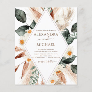 Budget Pampas Grass Boho Photo Wedding