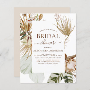 Budget Pampas Grass Boho Tropical Bridal Shower