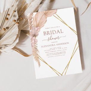 Budget Pampas Grass Bridal Shower Bohemian Boho Flyer
