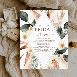 Budget Pampas Grass Bridal Shower Boho Eucalyptus  Flyer