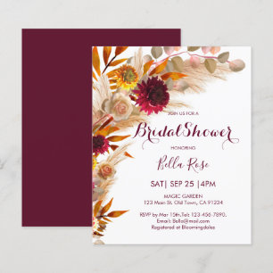 Budget Pampas Grass  Floral Bridal Shower Invite