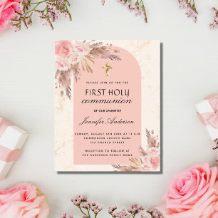 Budget pampas grass rose blush first communion