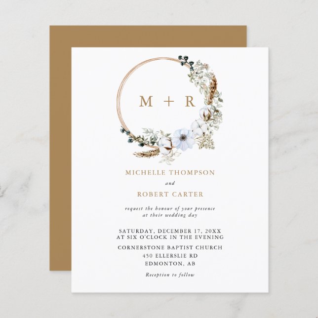 Budget Pampas Grass Wedding Boho AU UK CA (Front/Back)