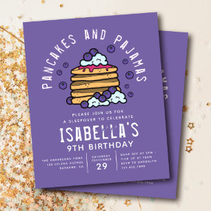 Budget Pancakes and Pyjamas Sleepover Invitation Flyer