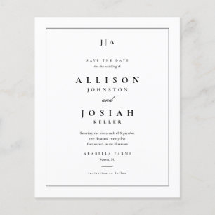 Budget Paper Classic Wedding Save The Date