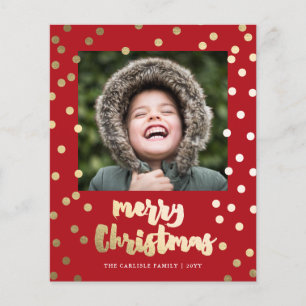 Budget Paper Gold Script Merry Christmas Card