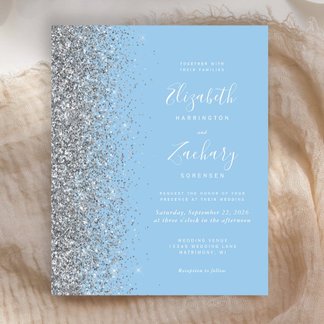 Budget Pastel Baby Blue Silver Glitter Wedding (Creator Uploaded)